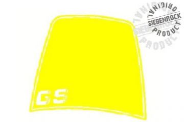 Sticker for wind deflector, yellow